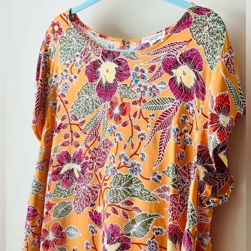 Christian Siriano Floral Blouse - Womens Hi-Lo Shirt Size XL - Picture 11 of 13